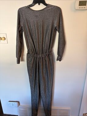 Sparkle Metallic Jumpsuit - Silver